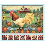 Heartland 30457 Rooster 36 Inch  Panel Quilting Treasures
